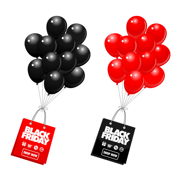气球上的黑色星期五购物者图片下载