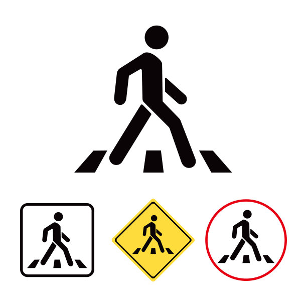 人行横道图标。斑马线。矢量图标孤立在白色背景上图片下载