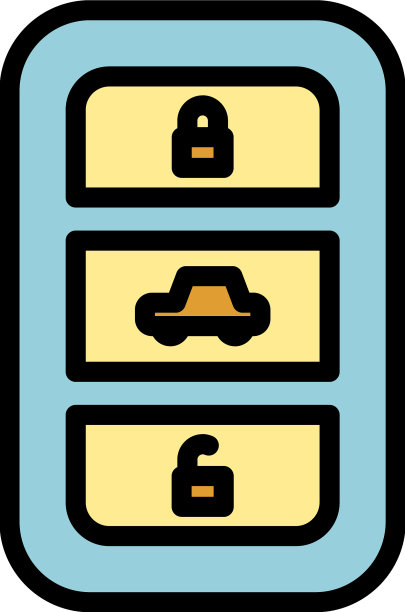 锁智能钥匙汽车图标颜色轮廓图片下载