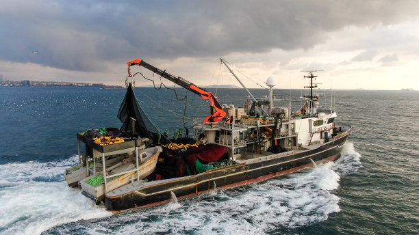 海上渔船鸟瞰图图片下载