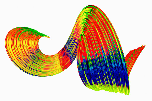 五颜六色的形状孤立在白色上。彩色光泽形状3d渲染。计算机生成的数字艺术海报，传单，横幅背景或设计元素。图片下载