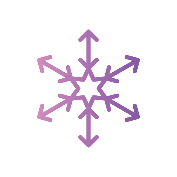 雪花渐变图标孤立在白色背景图片下载