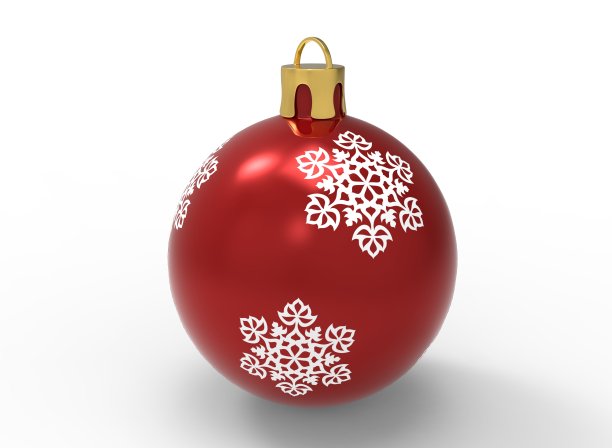 白色背景上的圣诞树玩具。圣诞装饰品。3 d渲染图片下载