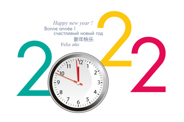 贺卡以时间流逝的概念，展示了手表的指针。图片下载