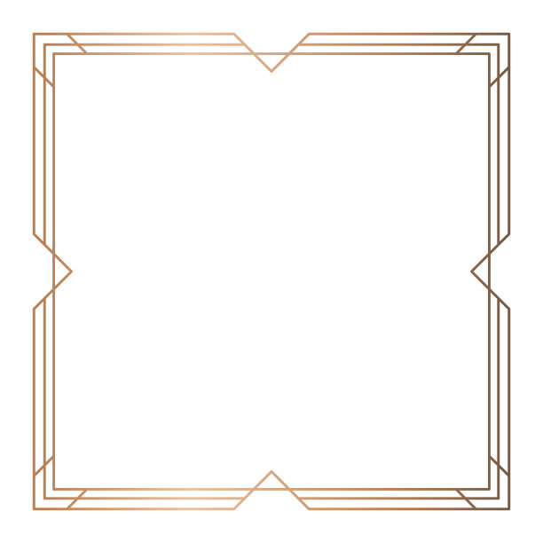 简单的几何线性黄金框架，设计元素图片下载