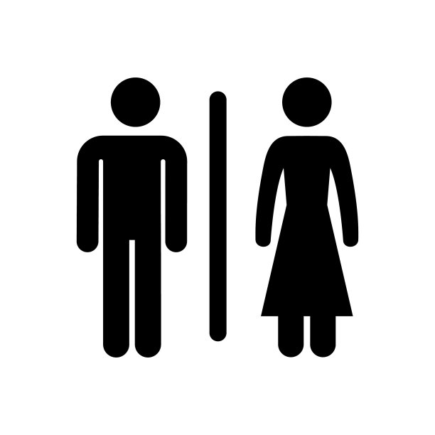 男性和女性浴室平面图标的应用程序和网站图片下载