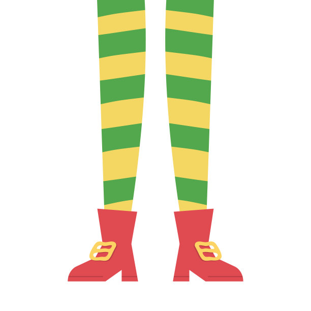 可爱的小精灵女孩的腿，孤立在白色的背景上。图片下载