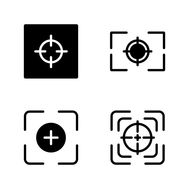 焦点图标设计矢量模板插图符号和符号EPS 10图片下载