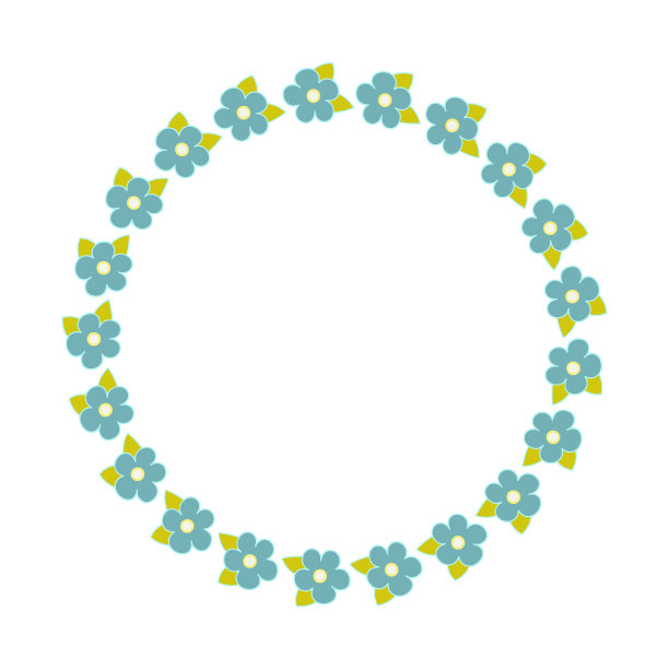 花的框架。花和叶子。向量。图片下载