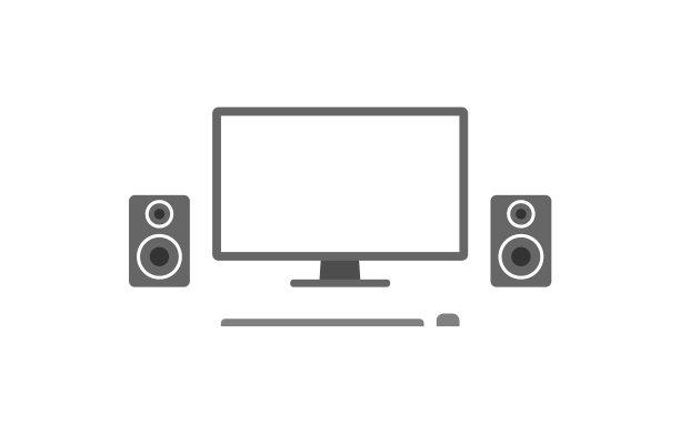 PC屏幕隔离简单图标监视器的概念图片下载