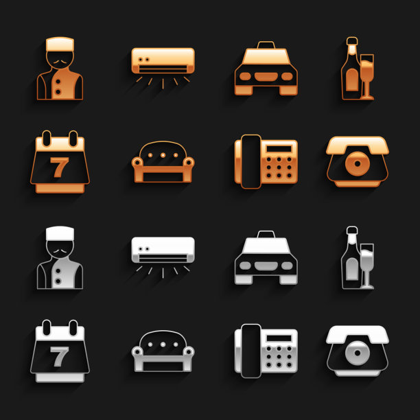 沙发，香槟瓶，玻璃电话图片下载