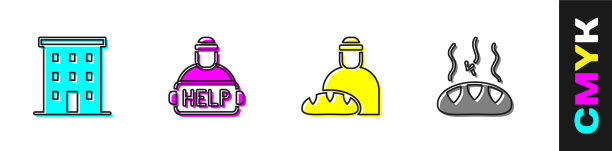 设置多层大楼帮助无家可归者进食图片下载