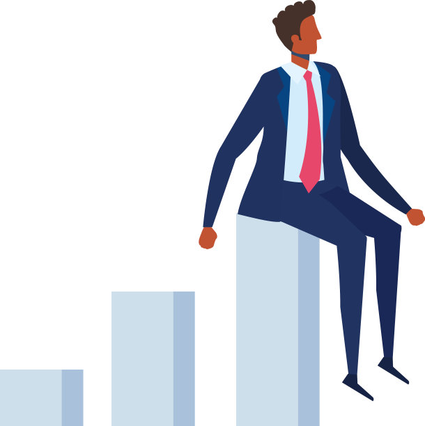 优雅的商人坐在楼梯上图片下载