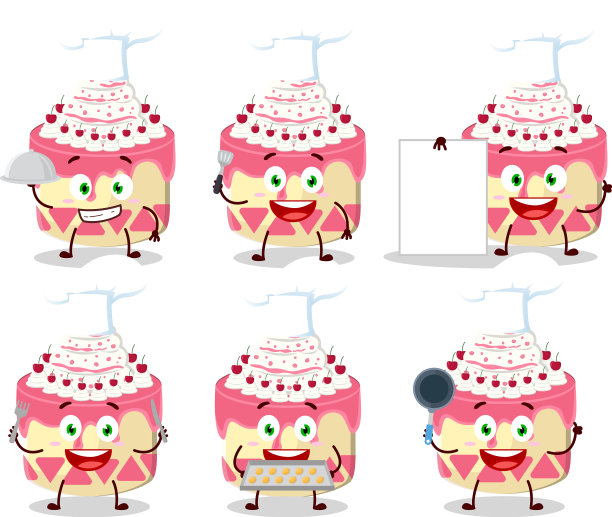 卡通人物甜蛋糕樱桃图片下载