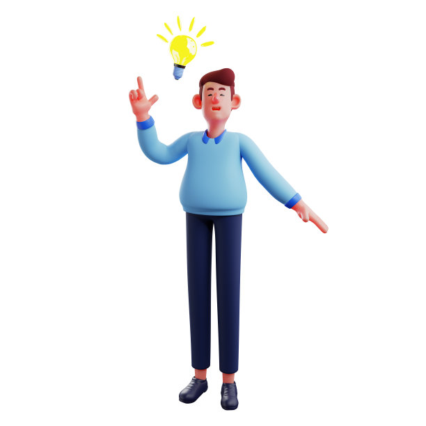 聪明的工人卡通插图有一个新的想法图片下载