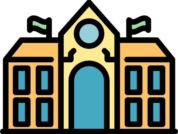 校园图标颜色轮廓图片下载