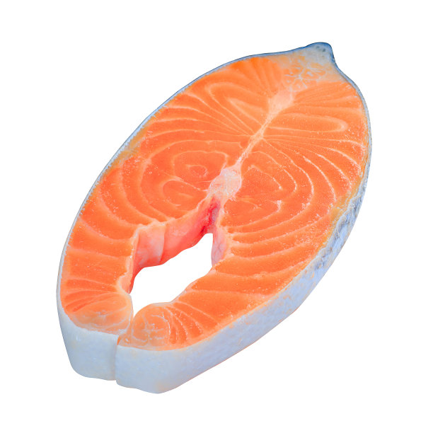 新鲜生鲑鱼红鱼牛排孤立在一个白色的背景。与剪切路径图片下载