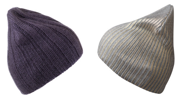 女人的帽子。针织帽子孤立在白色的背景，bue帽子。图片下载