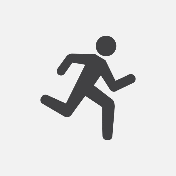 运行图标矢量，固体标志插图，象形图孤立在白色图片下载