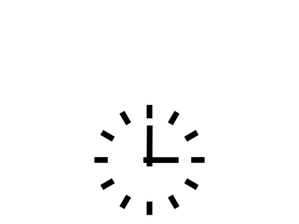 说明一个简单的剪影时钟指向3点钟图片下载