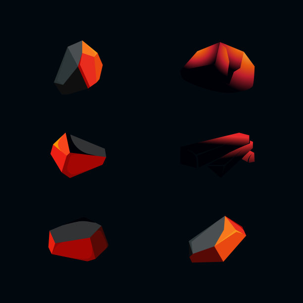 木炭矢量图标设计插图图片下载