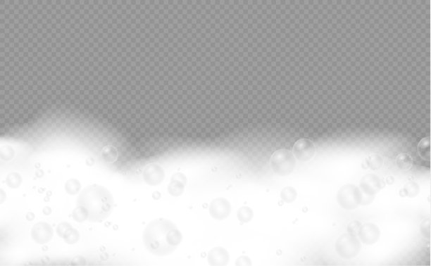 将洗发泡沫和肥皂泡在一起。图片下载