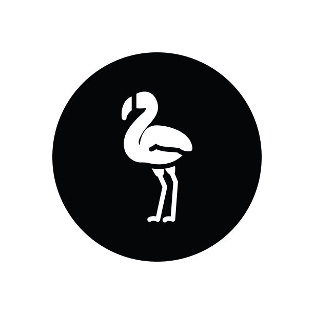 孤立在白色背景上的火烈鸟字形图标图片下载