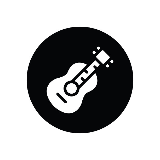 吉他符号图标孤立在白色背景图片下载
