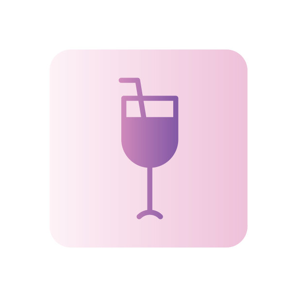 鸡尾酒渐变图标孤立在白色背景图片下载