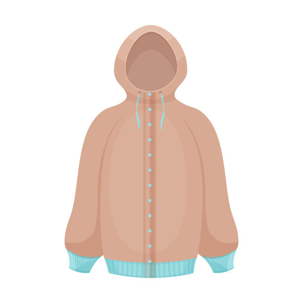 时髦的米色风帽保温夹克。冬秋季步行用夹克。青年运动衫。矢量插图孤立在一个白色的背景图片下载