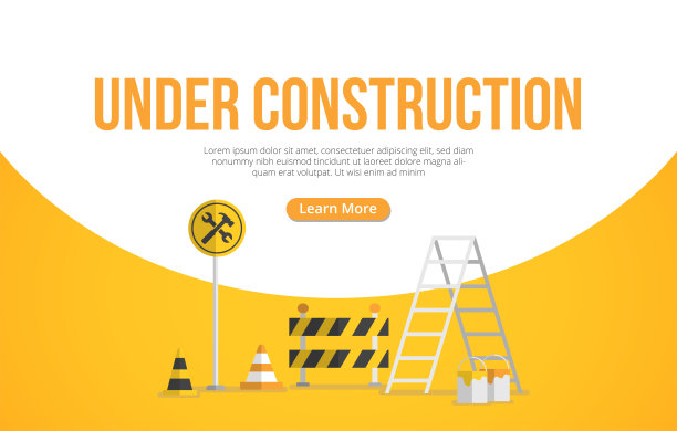 网站建设页面。网页建设中。网站在维护页面下。网页维护中。平面等距矢量插图横幅设计孤立在白色背景。图片下载