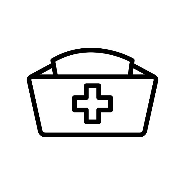 护士帽设计矢量模板插图符号和符号EPS 10在白色背景图片下载