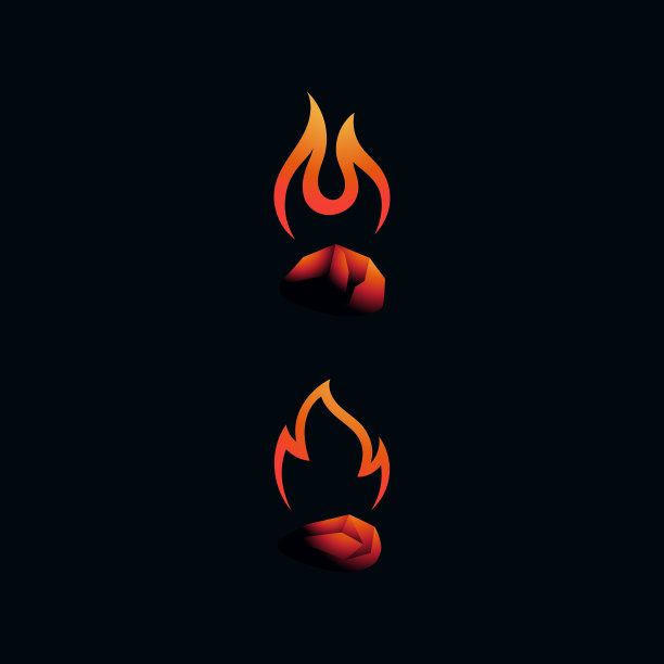 木炭矢量图标设计插图图片下载