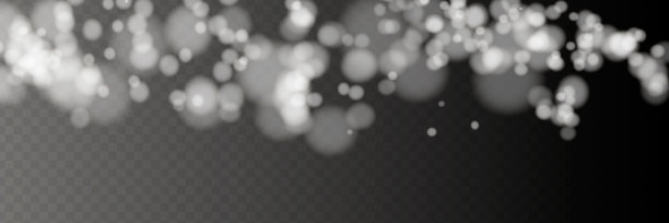 矢量降雪效果孤立透明背景与模糊散景。图片下载