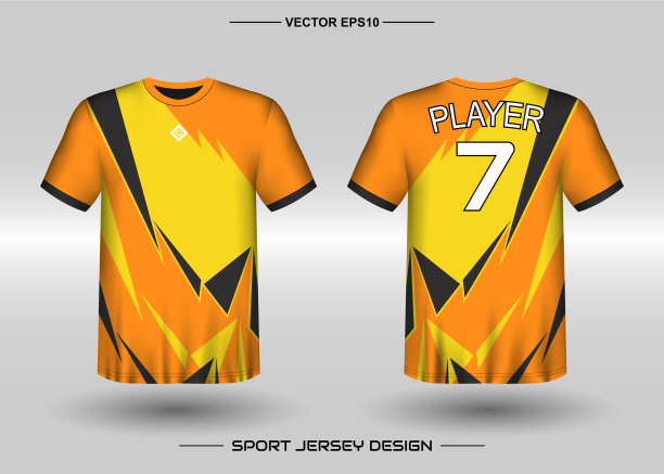 t恤衫运动矢量设计模板，足球俱乐部的足球运动衫模型。图片下载