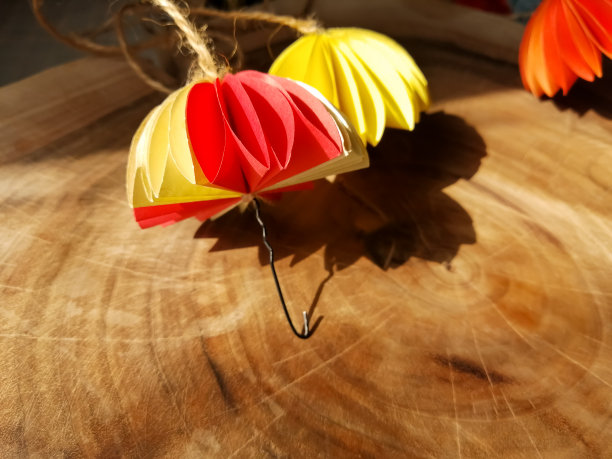 黄橙黄相间的纸伞图片下载