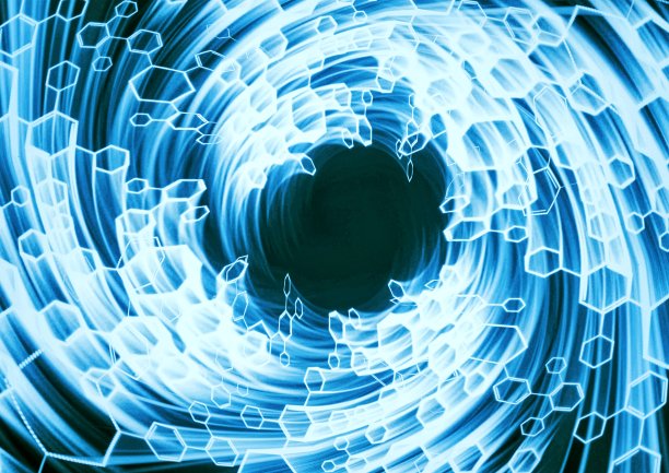 摘要以蓝光为背景，在科学技术的概念中打转图片下载