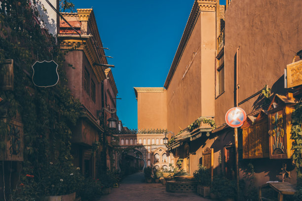 喀什城市景观，新疆，中国。图片下载