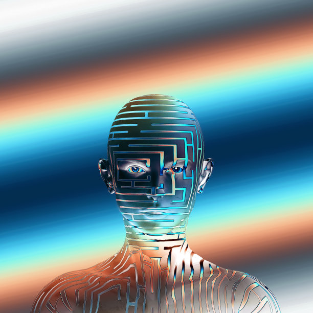 迷宫女人。3D渲染图片下载