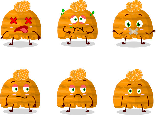 橙子冰淇淋舀卡通人物图片下载