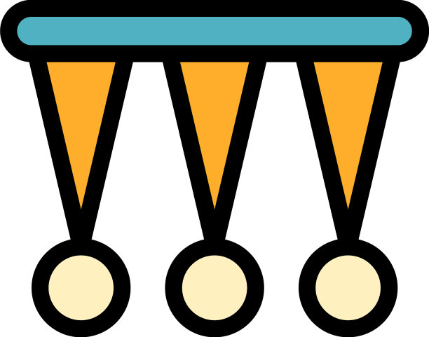 永动机钟摆图标颜色轮廓图片下载