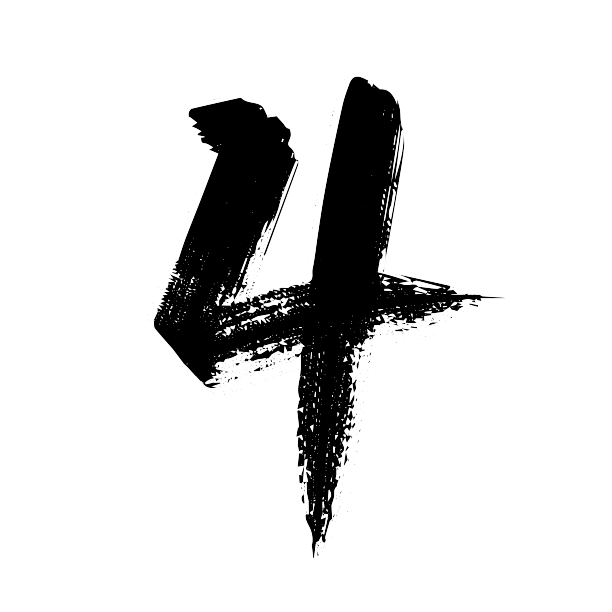 手写数字4艺术字图片下载