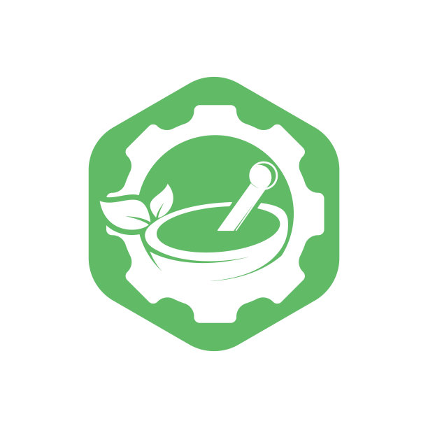 齿轮药房矢量标志设计。图片下载