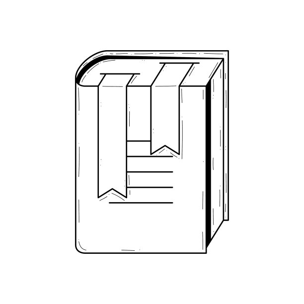 抽象黑色简单线书与书签涂鸦大纲元素矢量设计风格草图孤立在白色背景插图阅读，教育，放松图片下载