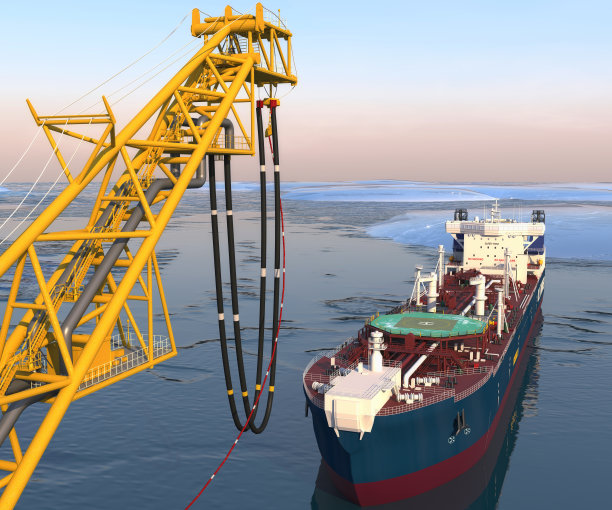 油船停在泊位上。3 d渲染图片下载