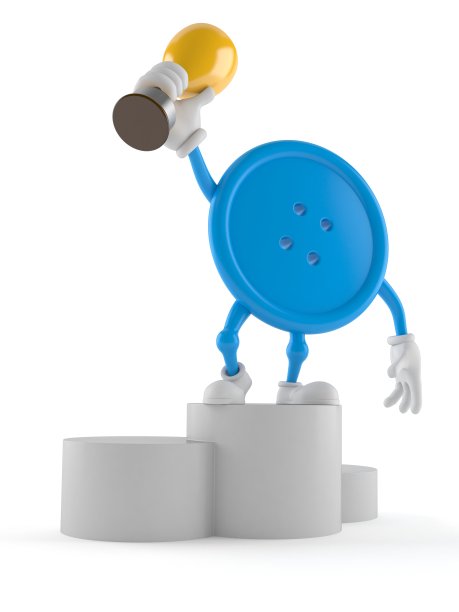 手持金色奖杯的按钮角色图片下载