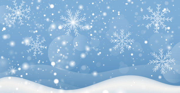 白色的雪花，大的雪花，不同的雪花，喜庆的圣诞节背景图片下载