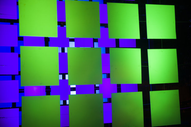 抽象概念背景与不同的绿色和蓝色方块图片下载