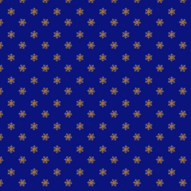 无缝模式与金色雪花在蓝色背景。圣诞节新年背景。圣诞装饰。图片下载