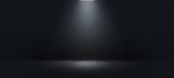 空黑色抽象水泥墙和工作室黑色地板图片下载